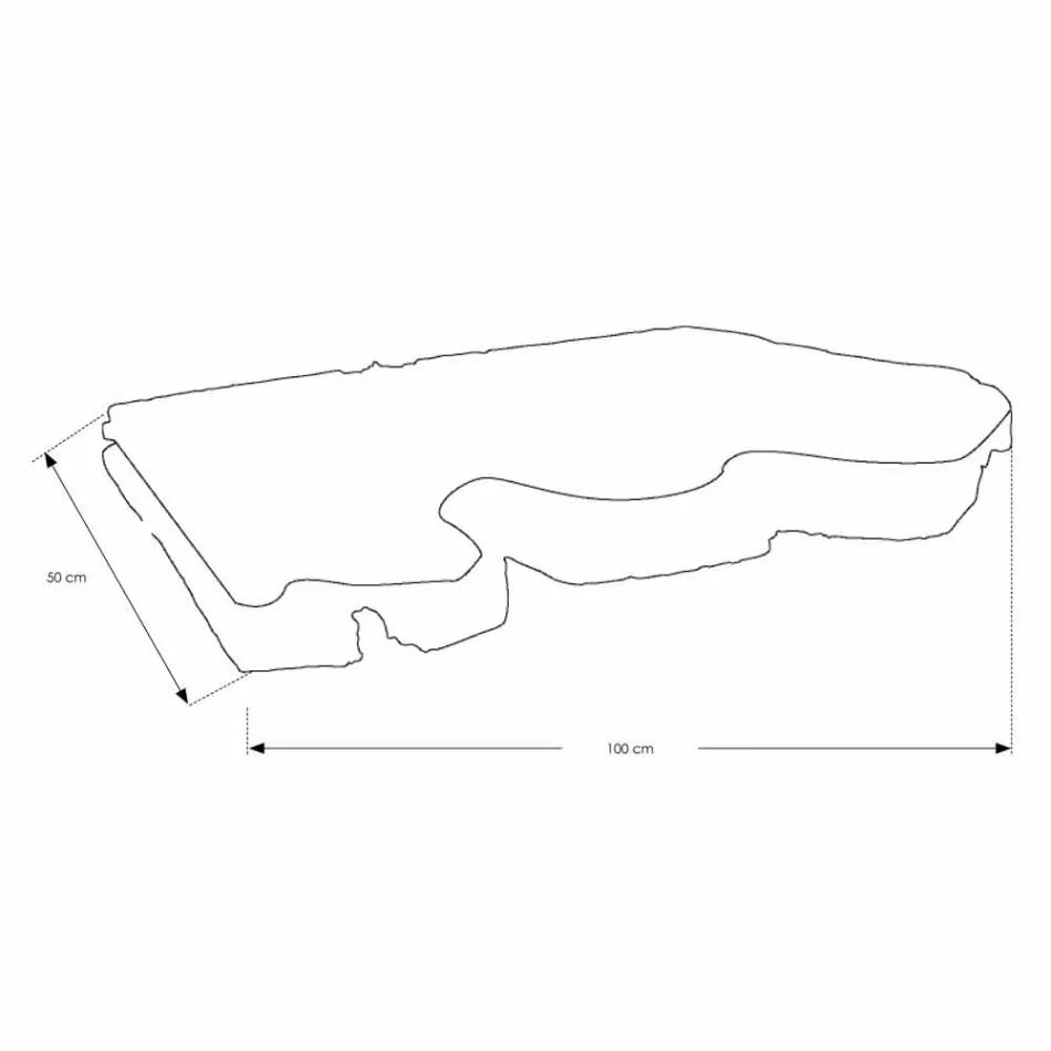 Zawieszony blat łazienkowy z litego drewna tekowego, unikalny kawałek - idealny Viadurini