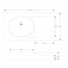 Podwieszany top z litej powierzchni ze zintegrowaną umywalką Arona Viadurini