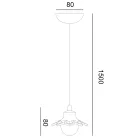 Lampa wisząca z terakoty Toscot Apuane bez rozety Wyprodukowano w Toskanii Viadurini