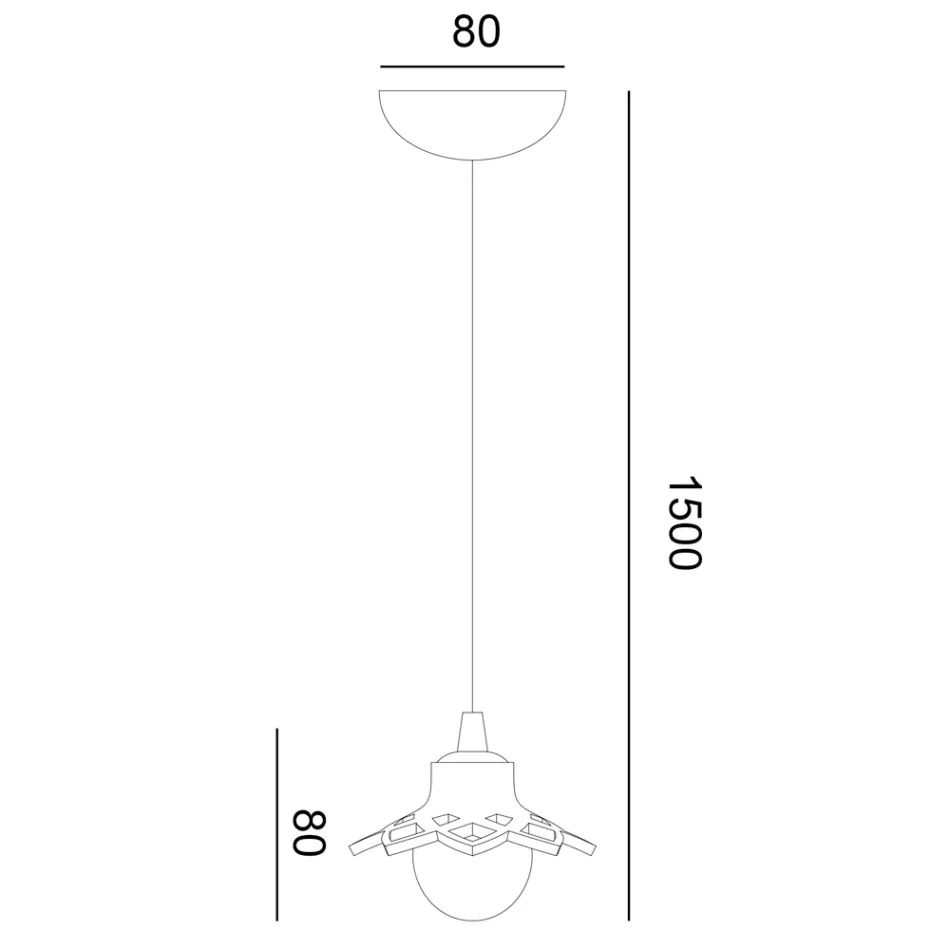 Lampa wisząca z terakoty Toscot Apuane bez rozety Wyprodukowano w Toskanii Viadurini