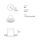 Reflektor wpuszczany Toscot Carso Ø14 cm z terakoty wyprodukowany w Toskanii Viadurini