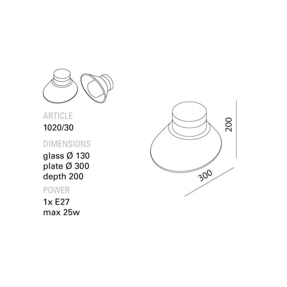 TOSCOT Chapeau Lamp! Ściana / sufit wykonane w Toskanii Viadurini