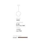 Lampa wisząca z terakoty Toscot Newton w nowoczesnym stylu Viadurini