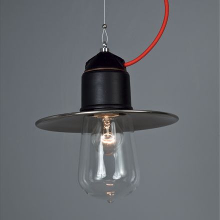 Lampa wisząca z terakoty Toscot Novecento z rozetą Viadurini