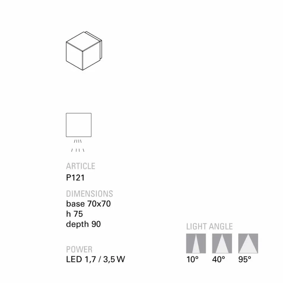 TOSCOT Smith aplikacja LED terakota zewnętrzny, handmade Viadurini