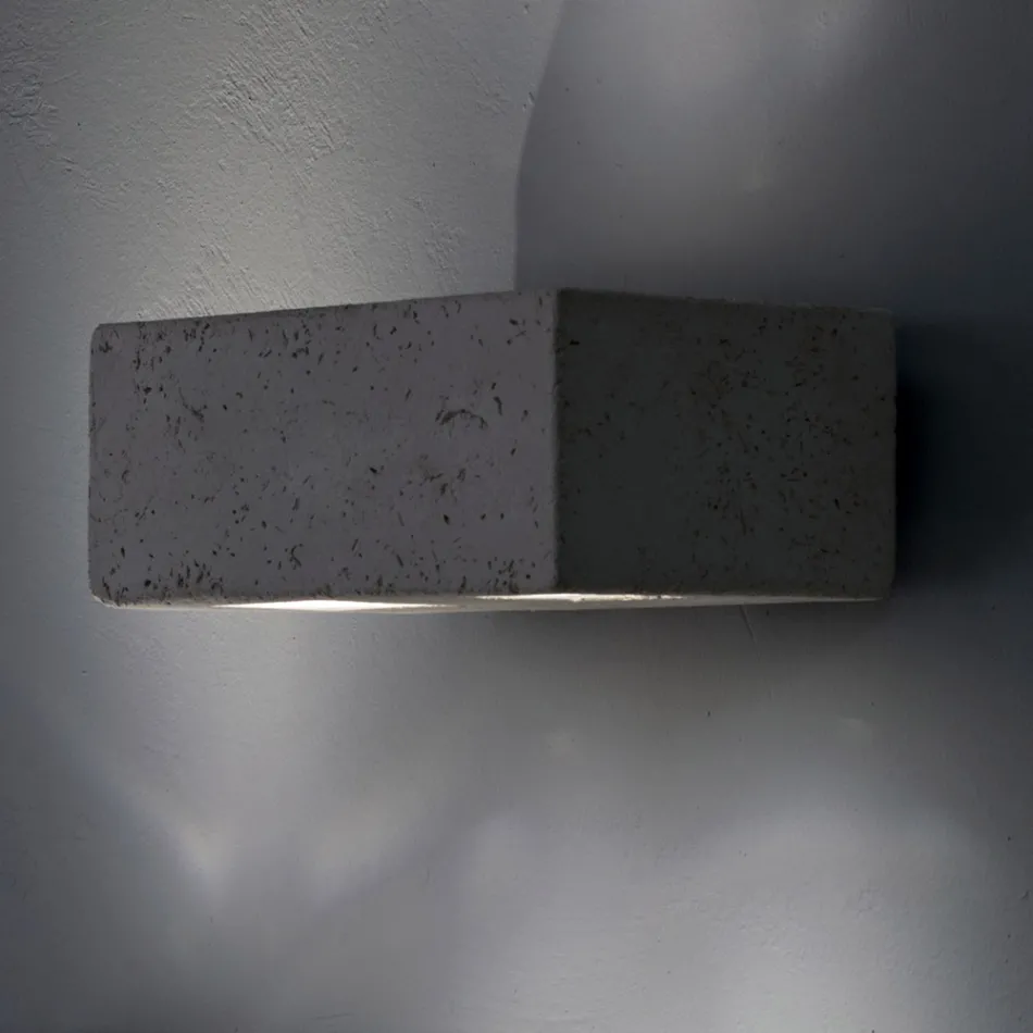 Kinkiet ogrodowy LED Toscot Smith z terakoty, wyprodukowany w Toskanii Viadurini