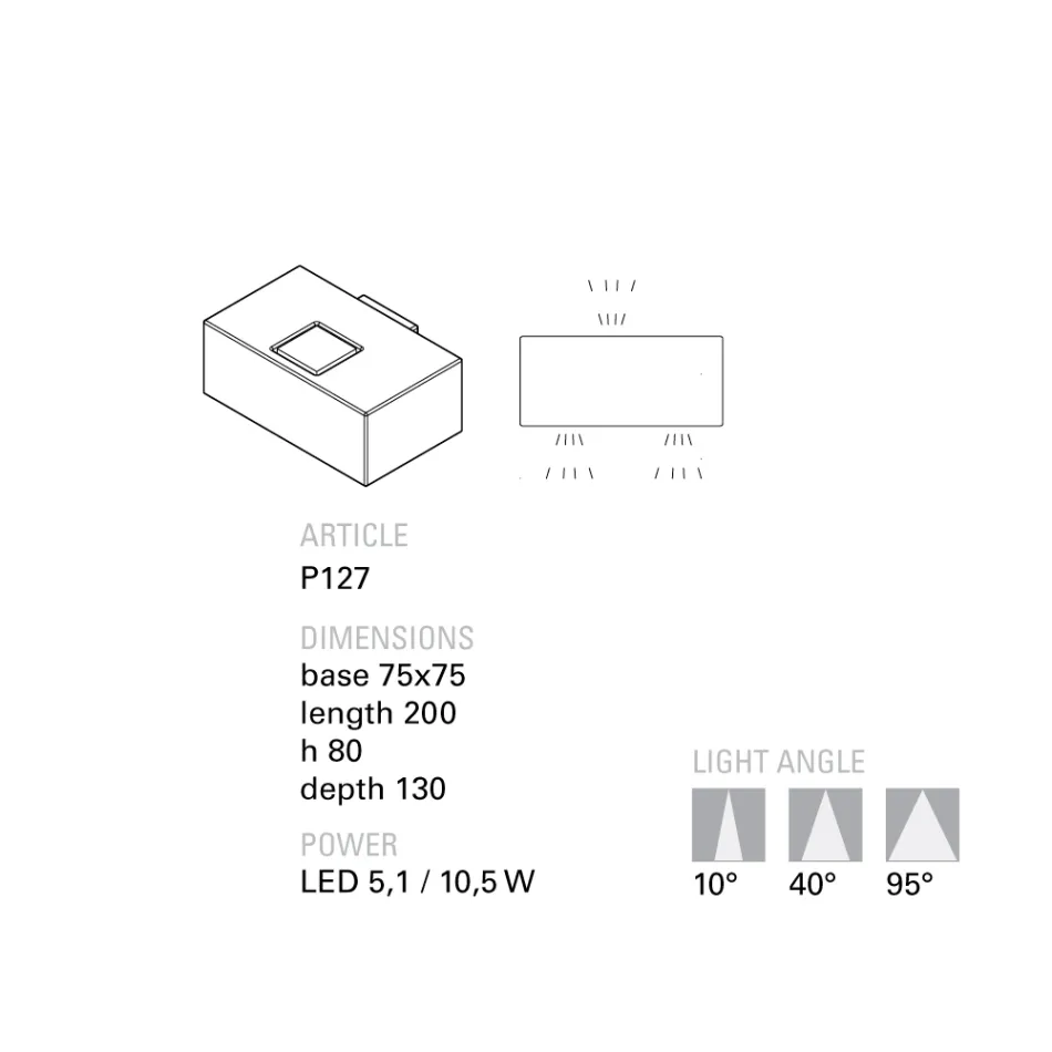 Kinkiet ogrodowy LED Toscot Smith z terakoty, wyprodukowany w Toskanii Viadurini