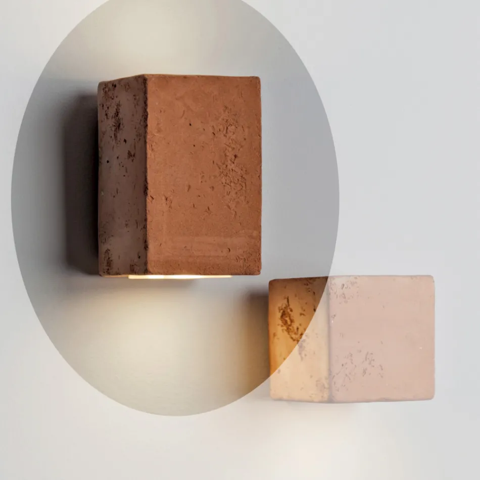 Toscot Smith, ręcznie wykonany ogrodowa lampa ścienna LED z terakoty Viadurini