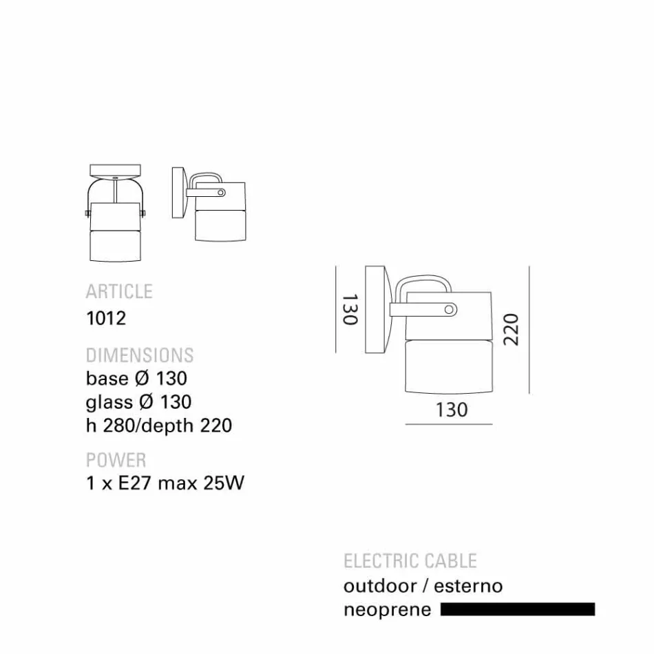 TOSCOT lampa Swing sufitu / ściany wykonane w Toskanii Viadurini