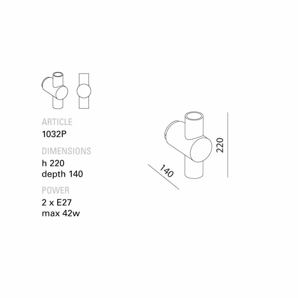 Ruch TOSCOT światła ściany z zasadą metalu wytworzonego w Toskanii Viadurini