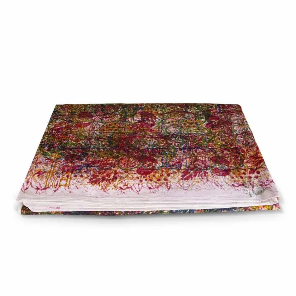 Ręcznie wykonany bawełniany obrus Ręcznie wykonany jednoczęściowy nadruk - marki Viadurini