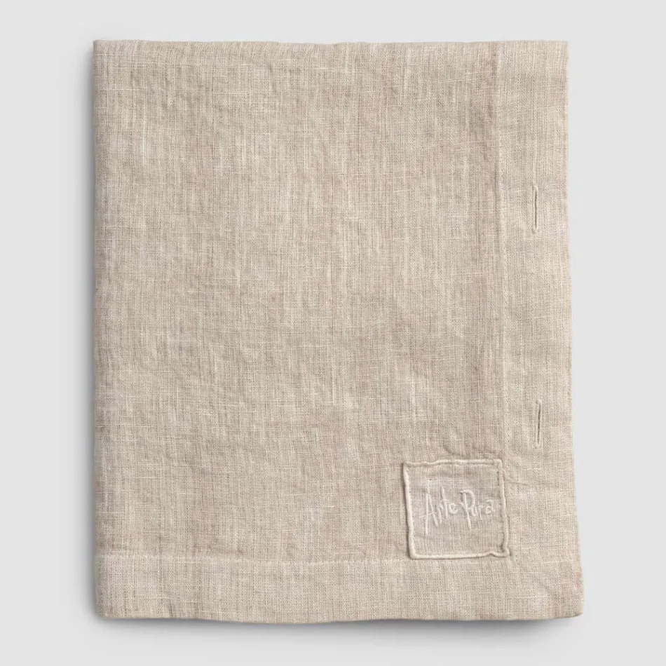 Modułowy obrus z kolorowego lnu z dziurkami i 10 guzikami - śródziemnomorski Viadurini