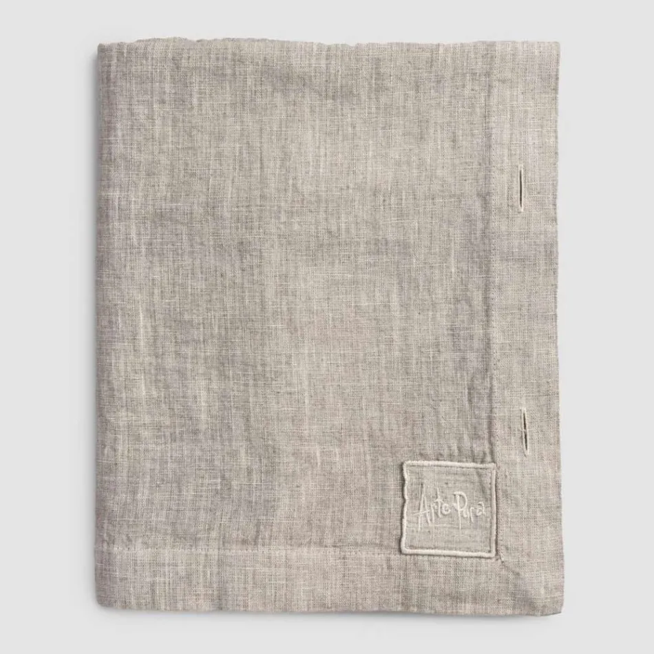 Modułowy obrus z kolorowego lnu z dziurkami i 10 guzikami - śródziemnomorski Viadurini