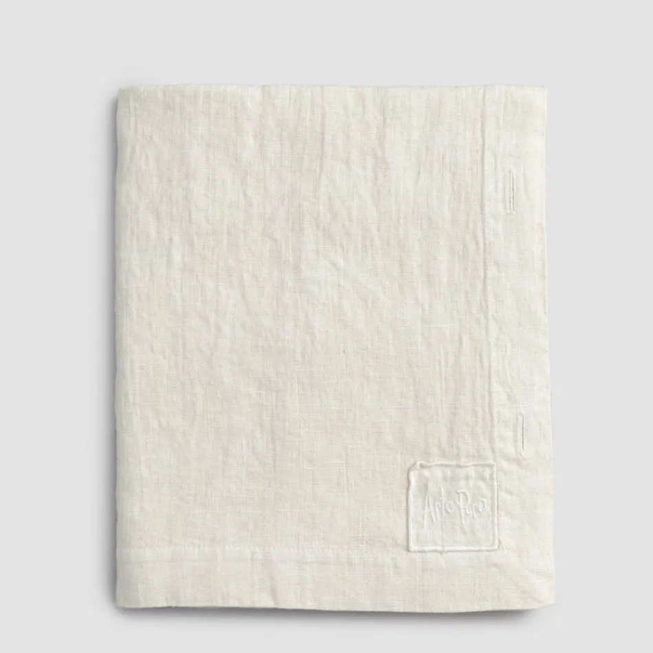 Modułowy obrus z kolorowego lnu z dziurkami i 10 guzikami - śródziemnomorski Viadurini