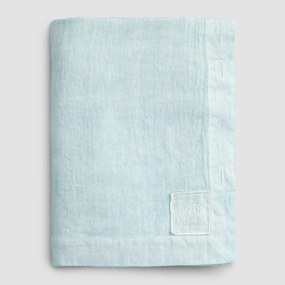 Modułowy obrus z kolorowego lnu z dziurkami i 10 guzikami - śródziemnomorski Viadurini