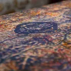 Obrus włoskiej sztuki z ręcznie drukowanym bawełnianym jednoczęściowym - marki Viadurini