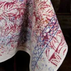 Obrus włoskiej sztuki z ręcznie drukowanym bawełnianym jednoczęściowym - marki Viadurini