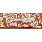 Obrus włoskiego rzemiosła 100% len z ręcznym nadrukiem Unikalne dzieło sztuki Viadurini