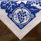 Obrus lniany wysokiej jakości z nadrukiem włoskiej sztuki ręcznej - marki Viadurini