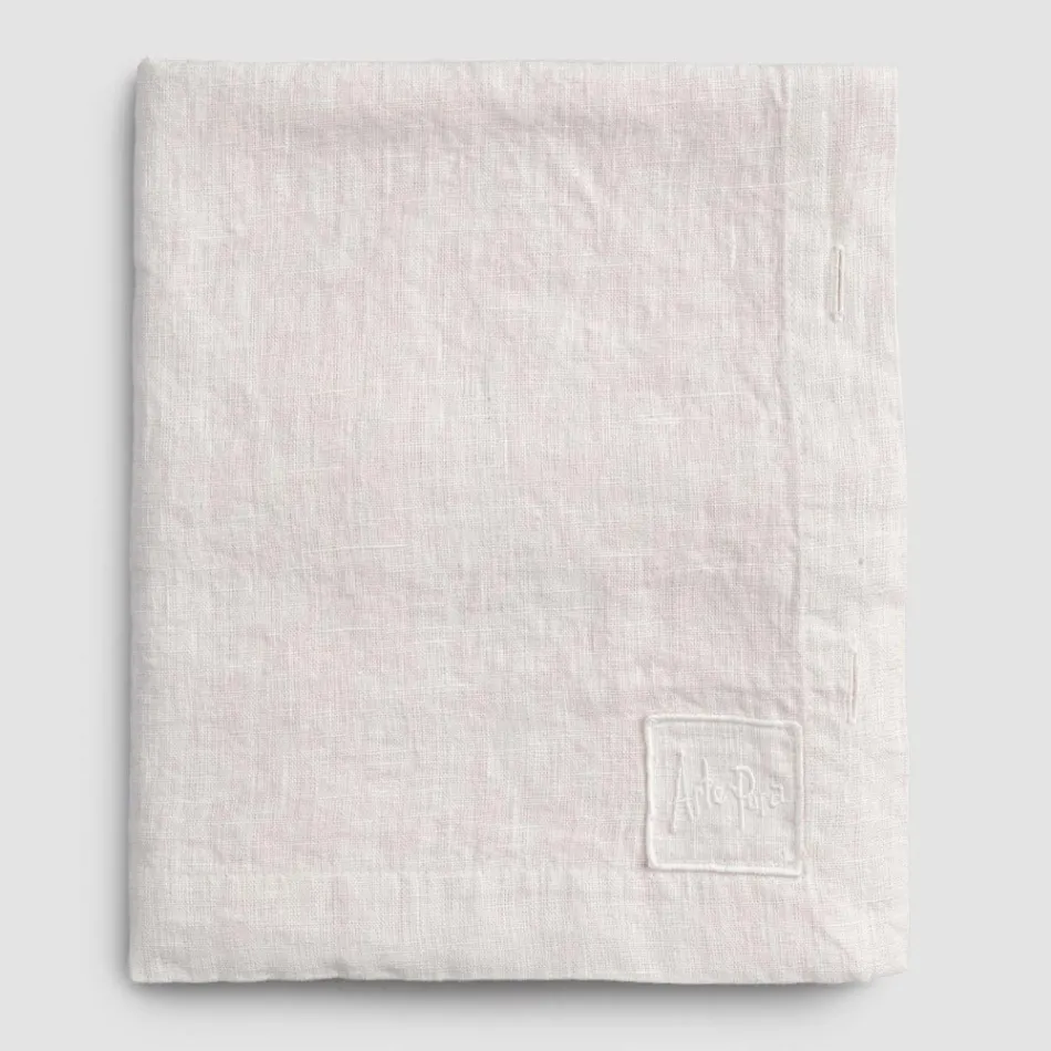 Prostokątny lniany obrus z dziurkami i 10 guzikami, luksusowy - śródziemnomorski Viadurini