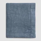 Prostokątny lniany obrus z dziurkami i 10 guzikami, luksusowy - śródziemnomorski Viadurini