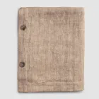 Prostokątny lniany obrus z dziurkami i 10 guzikami, luksusowy - śródziemnomorski Viadurini