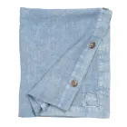 Prostokątny lniany obrus z dziurkami i 10 guzikami, luksusowy - śródziemnomorski Viadurini