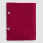 Prostokątny obrus lniany z dziurkami na guziki i 12 luksusowymi guzikami - śródziemnomorski Viadurini