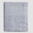 Prostokątny obrus lniany z dziurkami na guziki i 12 luksusowymi guzikami - śródziemnomorski Viadurini