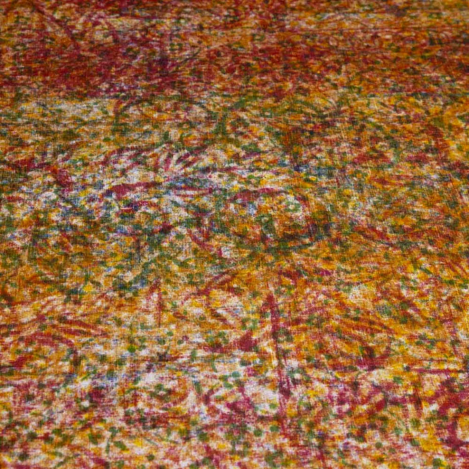 Wysokiej jakości włoski obrus wykonany ręcznie z bawełny z nadrukiem - znaki towarowe Viadurini