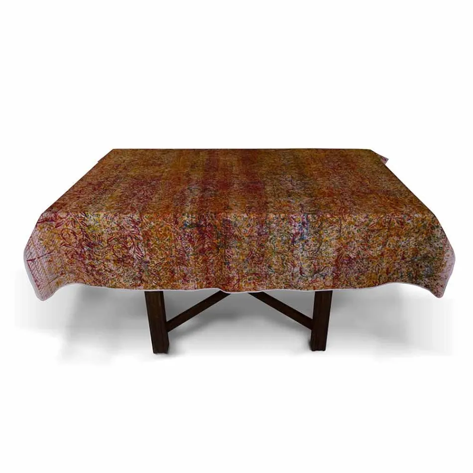 Wysokiej jakości włoski obrus wykonany ręcznie z bawełny z nadrukiem - znaki towarowe Viadurini