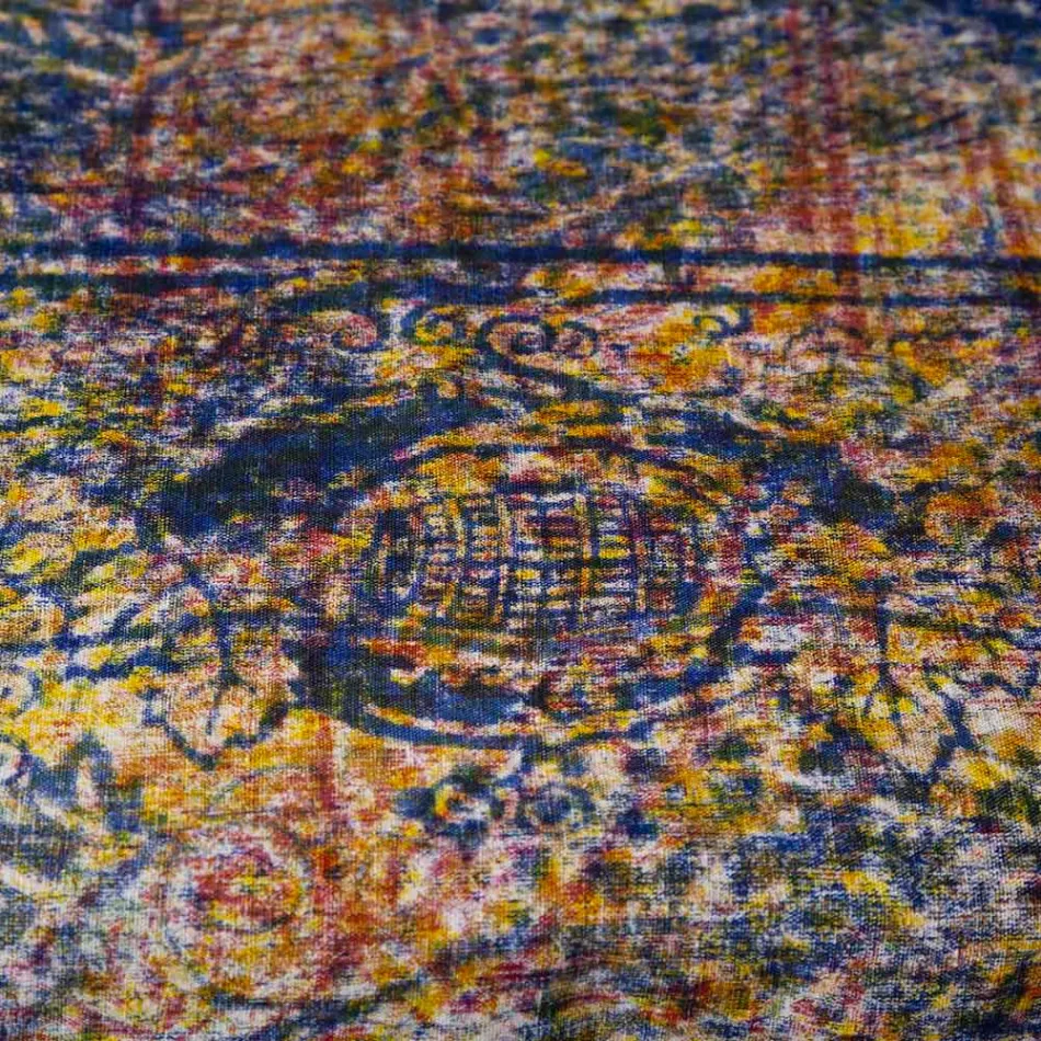 Wysokiej jakości włoski obrus wykonany ręcznie z bawełny z nadrukiem - znaki towarowe Viadurini