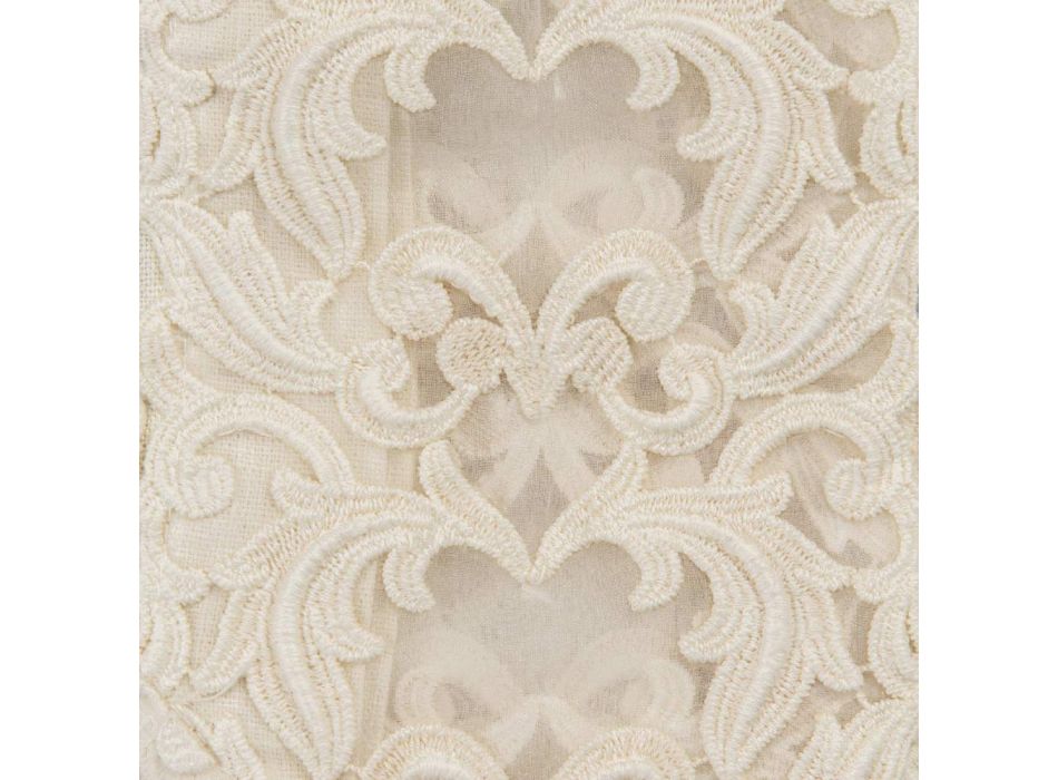 Beżowy lniany kwadratowy obrus z luksusową koronką Farnese Artisan - Kippel Viadurini