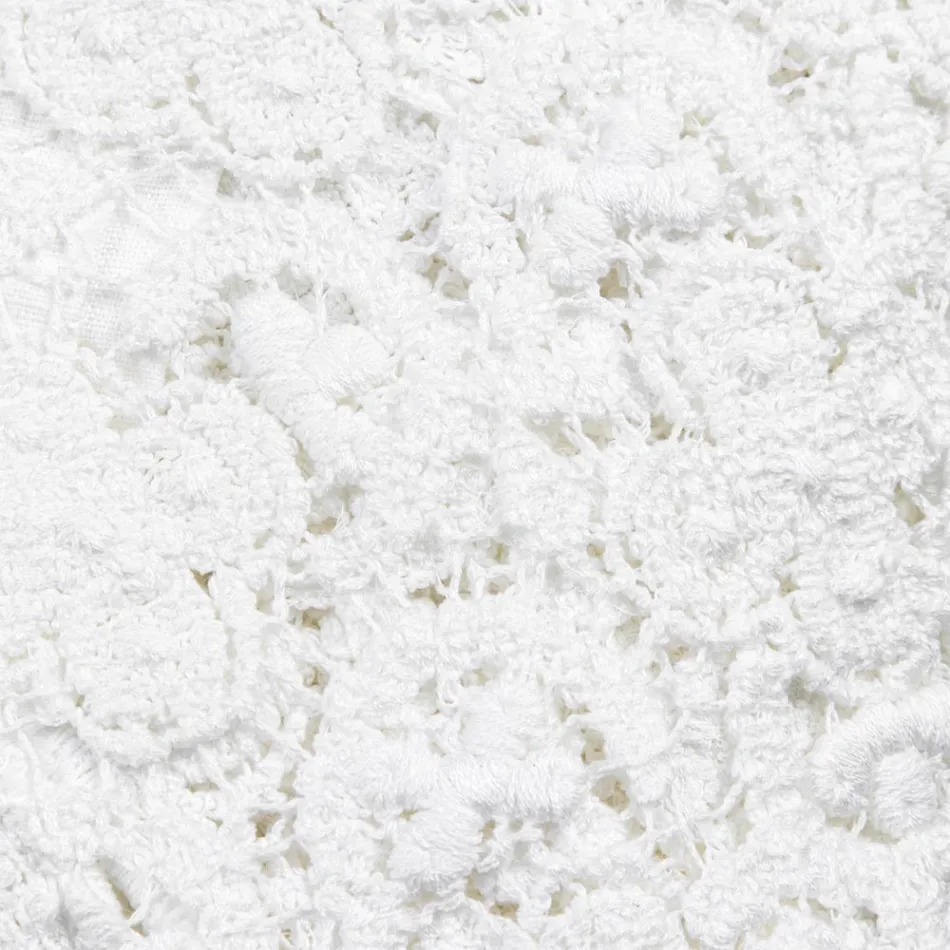 Prostokątny obrus z lnianej i bawełnianej koronki, włoski luksusowy design - Olimpia Viadurini