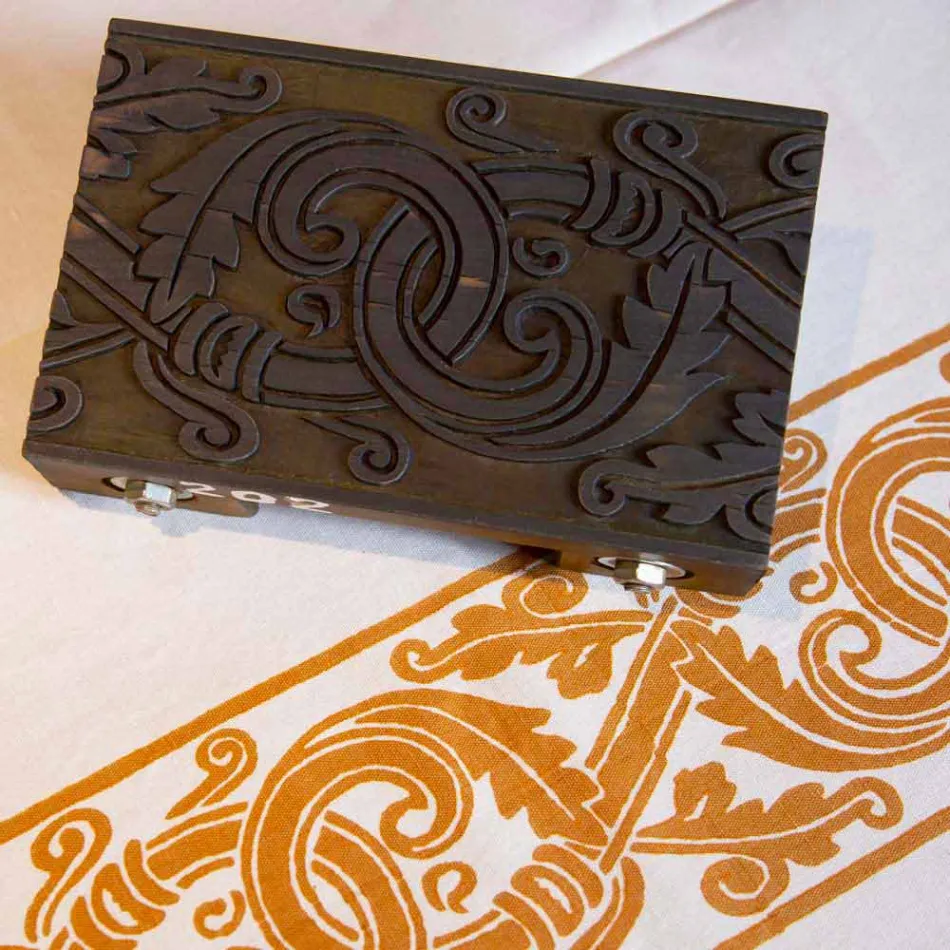 Obrus z wysokiej jakości bawełny i lnu z nadrukiem - marki Viadurini