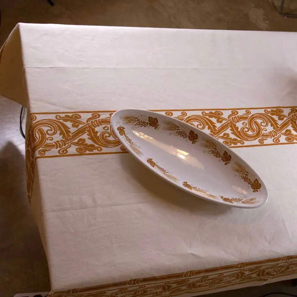 Obrus z wysokiej jakości bawełny i lnu z nadrukiem - marki Viadurini