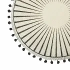 Okrągła podkładka śniadaniowa z juty z czarnymi pomponami 12 sztuk - Casside Viadurini