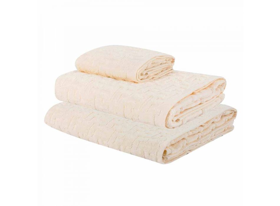 Trio ręczników kąpielowych z frotte Cotton Towel, Face and Guest - Ginestra Viadurini