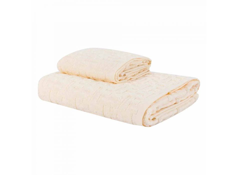 Trio ręczników kąpielowych z frotte Cotton Towel, Face and Guest - Ginestra Viadurini