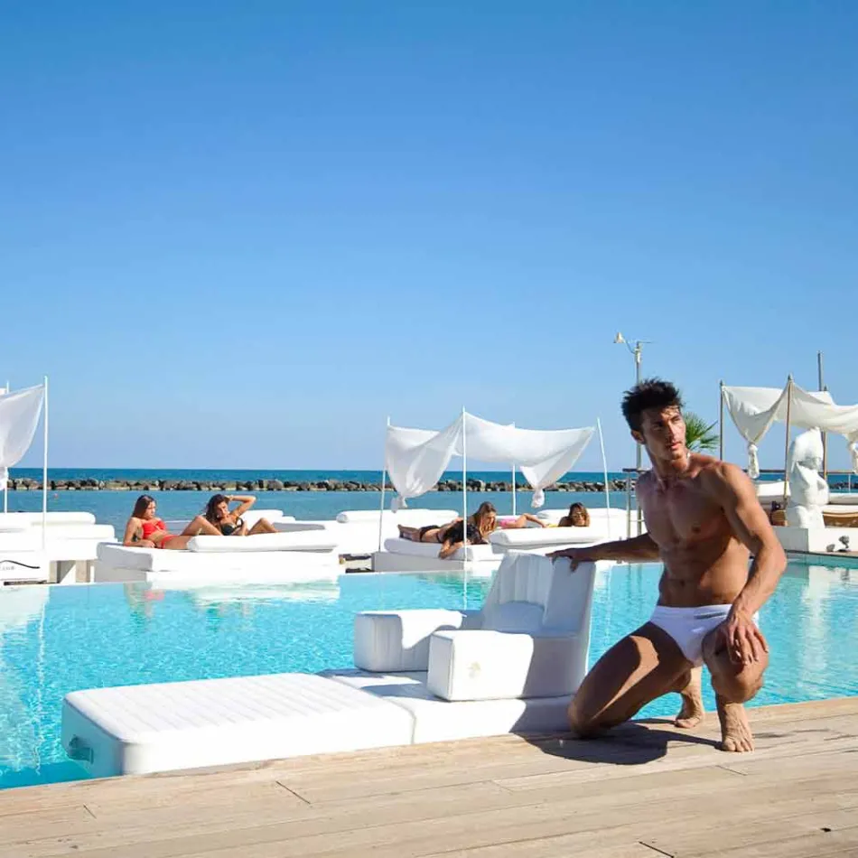 Trona pływający fotel biały design made in Italy Viadurini