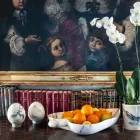 Średni wystrój jajek z marmuru Paonazzo Elegancki design Made in Italy - Olimo Viadurini