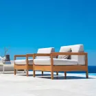 Varaschin Bali nowoczesny fotel na zewnątrz z tapicerowanej tkaniny Viadurini