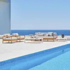 Varaschin Bali nowoczesny fotel na zewnątrz z tapicerowanej tkaniny Viadurini