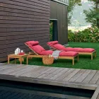 Klosze przeciwsłoneczne z kodem paskowym Varaschin z kółkami zewnętrznymi z drewna tekowego Viadurini