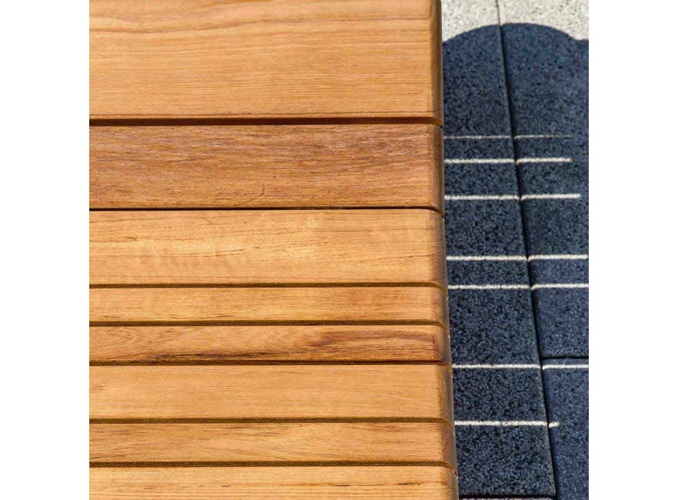Klosze przeciwsłoneczne z kodem paskowym Varaschin z kółkami zewnętrznymi z drewna tekowego Viadurini