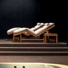 Varaschin Barcode współczesne łóżko ogrodowe / kryty teak Viadurini