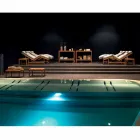 Varaschin Barcode współczesne łóżko ogrodowe / kryty teak Viadurini