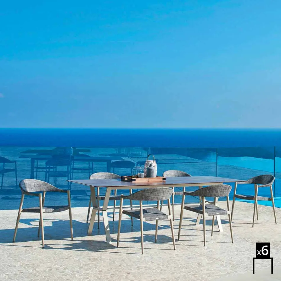 Varaschin Clever krzesło nowoczesnych projektowanie ogrodów, 6 sztuk Viadurini