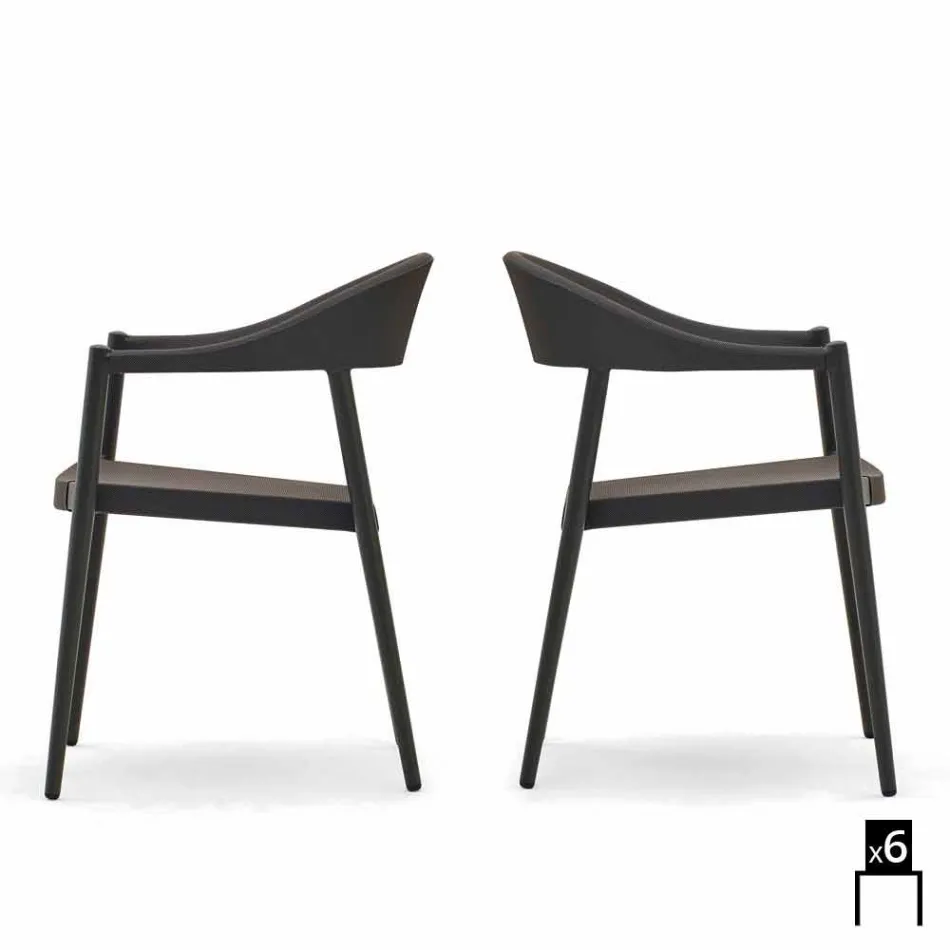 Varaschin Clever krzesło nowoczesnych projektowanie ogrodów, 6 sztuk Viadurini