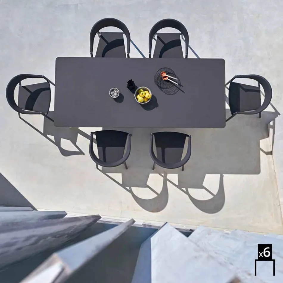 Varaschin Clever krzesło nowoczesnych projektowanie ogrodów, 6 sztuk Viadurini